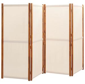4-panelový paraván krémovo-biely 280x180 cm