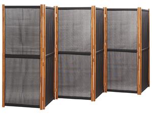 6-panelový paraván čierny 420x180 cm