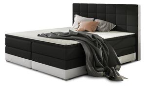 Čalúnená manželská posteľ s úložným priestorom Dalino 140 - čierna / biela