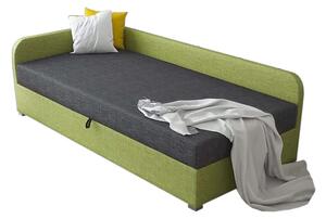 Čalúnená posteľ QUATTRO + rošt + matrac, 90x200, Sawana05/35, ľavý roh