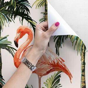 Fototapeta Flamingos skryté v listoch Samolepící 250x250cm
