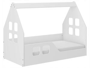 Detská posteľ domček Montessori 140 x 70 cm biela ľavá Biela
