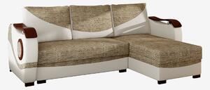 Rohová sedačka s rozkladom a úložným priestorom Pietro L/P - cappuccino / béžová