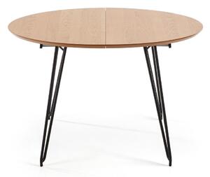 Rozkladací jedálenský stôl s doskou v dubovom dekore Kave Home Novaks, ø 120 cm