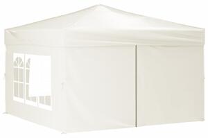 Skladací párty stan s bočnicami krémový 3x3 m