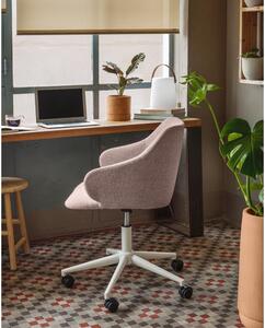 Svetloružová kancelárska stolička Kave Home Einara