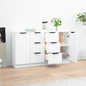 Komody 2 ks biele 60x30x70 cm spracované drevo