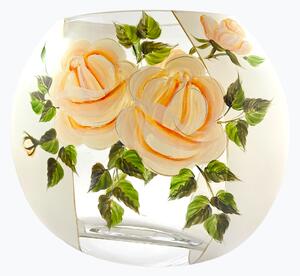 Maľovaná váza ploská ruža, 1,2 l