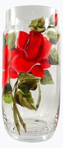 Maľovaná váza červená ruža 23cm