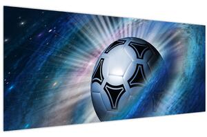 Obraz - Futbalová lopta vo vesmíre (120x50 cm)