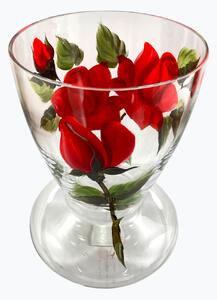 Maľovaná váza červená ruža, 2 l