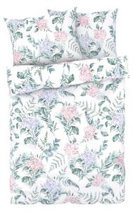 LIVARNO home Bavlnená posteľná bielizeň, 200 x 220 cm, 70 x 90 cm (kvety/biela/bledoružová) (100362129)