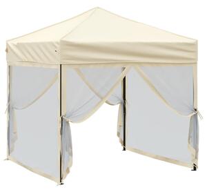 Skladací párty stan s bočnicami krémový 2x2 m