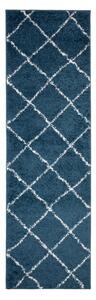 Kusový koberec Shaggy Praka modrý atyp 80x300cm