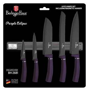 BERLINGERHAUS Sada nožov s magnetickým držiakom 6 ks Purple Metallic Line BH-2681