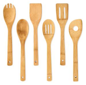 Klarstein Kuchynské príslušenstvo, kuchynské lyžice a obracačky, súprava 6 kusov, ekologické, bambus