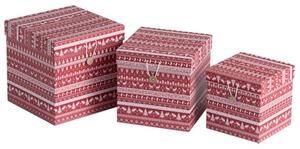 Vianočné krabice darčekové červené 3ks set CHRISTMAS AKCIA