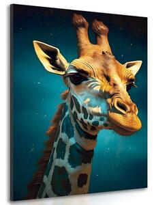 Obraz modro-zlatá žirafa Varianta: 40x60