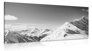 Obraz zasnežené pohorie v čiernobielom prevedení Varianta: 100x50