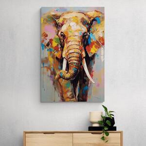 Obraz štýlový slon s imitáciou maľby