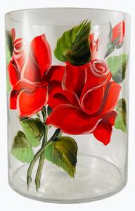 Krásna veľká oválna maľovaná váza