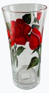 Maľovaná váza vysoká červená ruža