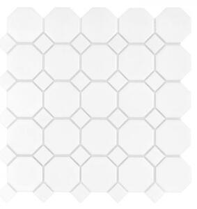 Mozaika biela keramická matná 29,5x29,5cm MINI OCTAGON WHITE 55 MATT