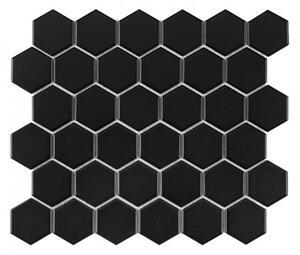 Mozaika čierna keramická matná 28,2x27,1cm HEXAGON BLACK 51 MATT