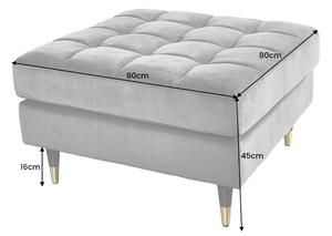 Dizajnová taburetka Adan 80 cm sivý zamat