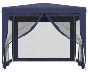 Párty stan so 4 sieťkovanými bočnými stenami modrý 3x3 m HDPE