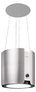 Klarstein Skyfall Smart, ostrovčekový digestor, Ø 45 cm, recirkuácia 402 m³/h, LED, nehrdzavejúca oceľ, strieborný