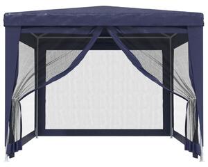 Párty stan so 4 sieťkovanými bočnými stenami modrý 3x4 m HDPE