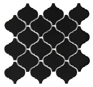 Mozaika čierna keramická lesklá 27x25cm MINI ARABESCO BLACK