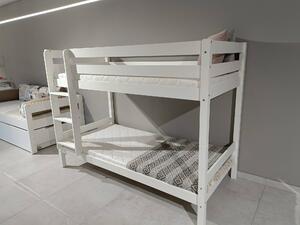 Drevená poschodová posteľ s roštami Olaf 90x190 - biela