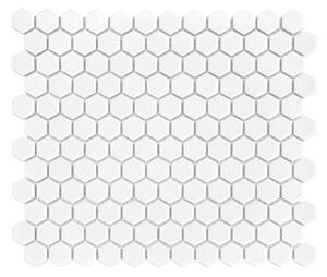 Mozaika biela keramická lesklá 23x26,7cm MINI HEXAGON WHITE