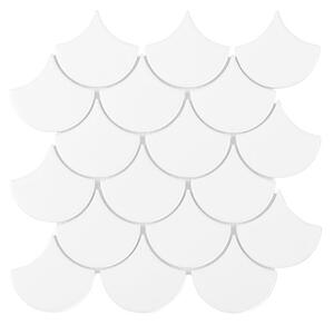 Mozaika biela keramická lesklá 29,6x30cm MINI FISH SCALE WHITE 88