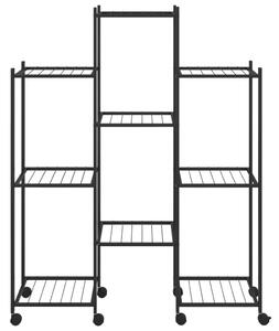 Stojan na kvety s kolieskami 83x25x103,5 cm čierny železný
