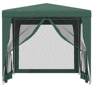 Párty stan so 4 sieťovými bočnými stenami zelený 2,5x2,5 m HDPE