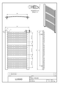 Luxrad Kastor kúpeľňový radiátor dekoratívny 94.5x58 cm čierna KAST945580S040