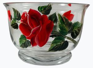 Maľovaná miska červená ruža Ø19cm