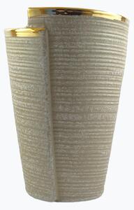 Moderná keramická váza sivo zlatá ø12cm