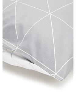 Bielo-sivé bavlnené obliečky na jednolôžko by46 Marla, 135 x 200 cm