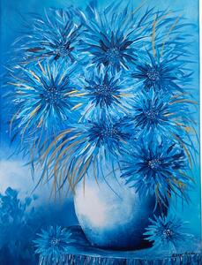 Maľovaný obraz Modré zátišie 50x70 cm