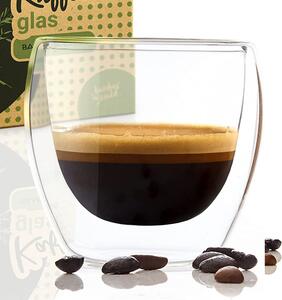 Bambuswald Pohár na kávu, 100 ml, termopohár, ručná výroba, borosilikátové sklo