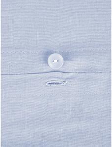 Modré ľanové obliečky na jednolôžko Westwing Collection Nature, 155 x 220 cm