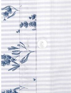 Bielo-modré obliečky na dvojlôžko z ranforce bavlny Westwing Collection, 200 x 200 cm
