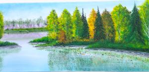 Maľovaný obraz Tichý potok 50x130 cm