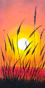 Maľovaný obraz Západ slnka 40x80 cm
