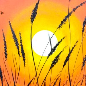 Maľovaný obraz Západ slnka 40x80 cm