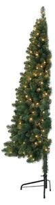 Umelý vianočný polovičný stromček, 80 LED- ov, 120 cm 140 vetiev